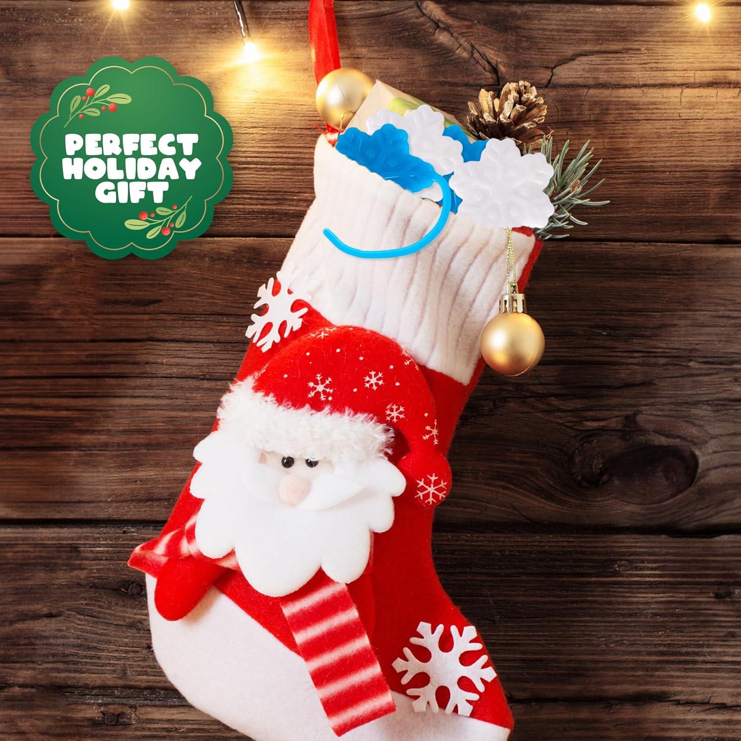 imageArtCreativity Sticky Snowflake Christmas Toys Set of 108 for Kids in Blue and White Indoor Christmas Decorations Fidget Toys for Boys and Girls Holiday Stocking Stuffers108 Pack