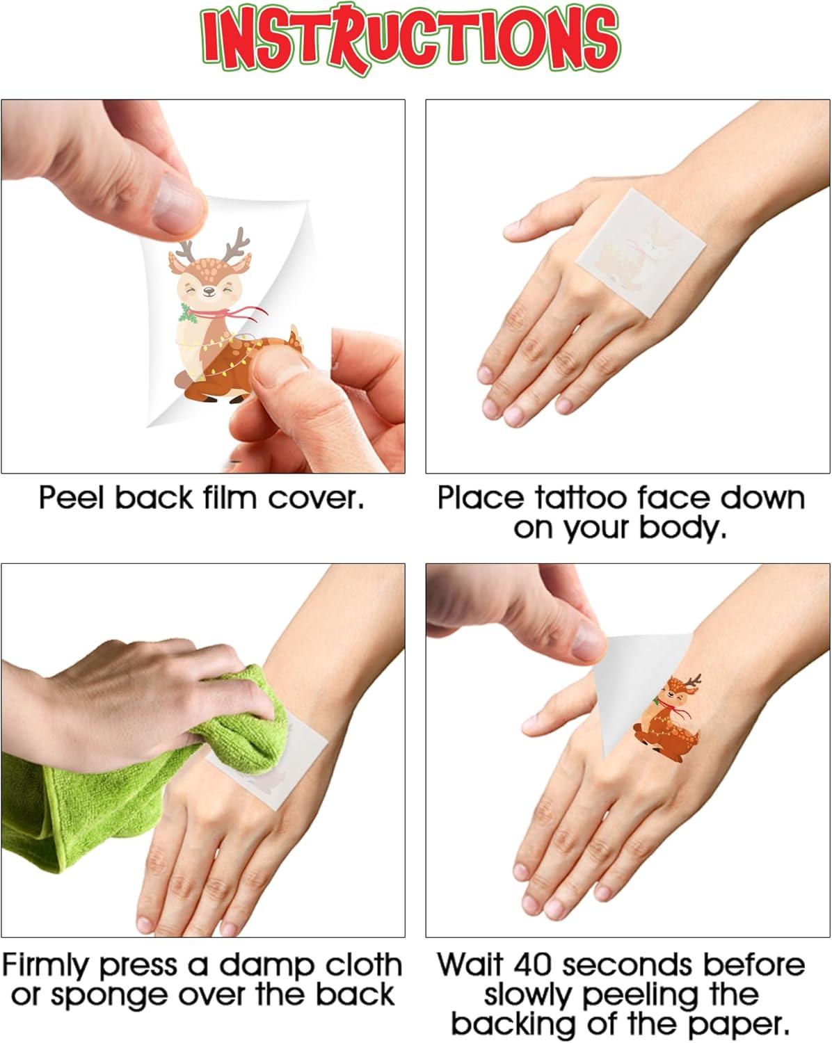 imageKids Xmas Tattoos ampamp Xmas Treat Bags with Stickers