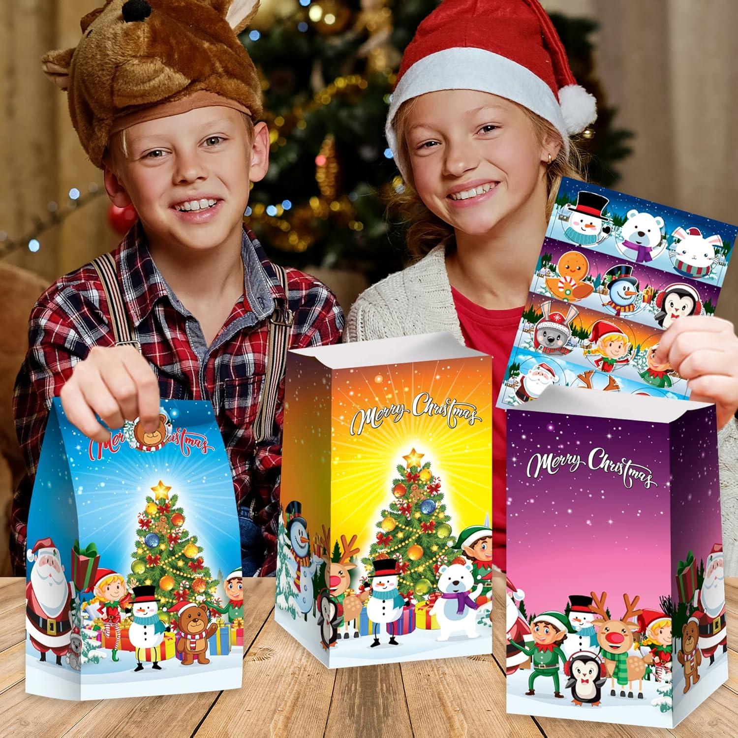 imageKids Xmas Tattoos ampamp Xmas Treat Bags with Stickers
