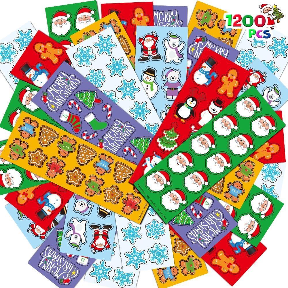 imageArtCreativity 1200 Christmas Stickers for Kids with 100 Sticker Sheets Holiday Stickers Assortment Stocking Stuffers for Kids Bulk Christmas Party Favors for Boys and Girls Ages 3 4 5 6 7 8