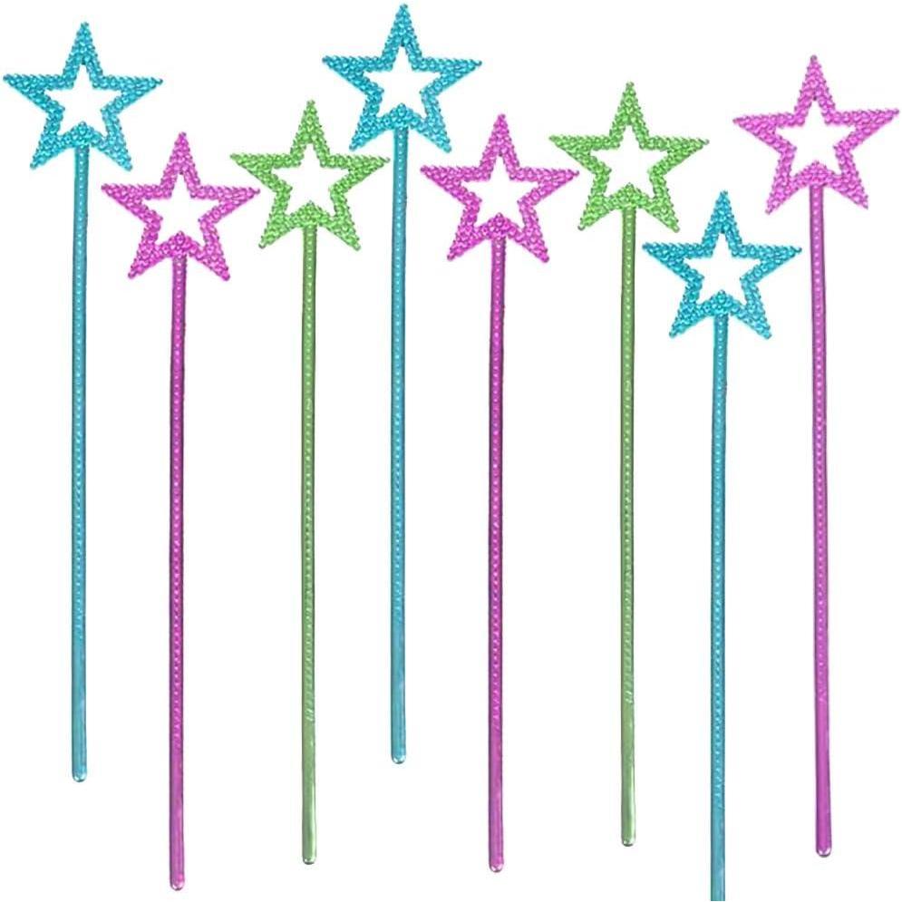 imageArtCreativity Metallic Star Princess Magic Wand for Kids Pack of 12 Fairy Wand in 3 Vibrant Colors Princess Party Birthday Favors Costume Accessories for Boys and Girls 14 Inch