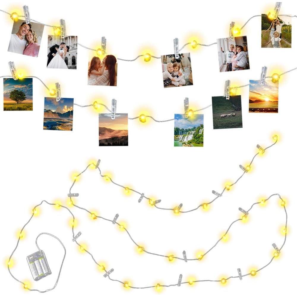 imageArtCreativity Photo Clip LED Light String 48 Inches Long Decorative Fairy LED Lights for Kids and Adults Enchanting Wedding Party and Bedroom Dcor for Hanging Photos Artwork and Memorabilia