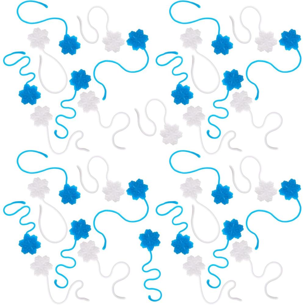 imageArtCreativity Sticky Snowflake Christmas Toys Set of 108 for Kids in Blue and White Indoor Christmas Decorations Fidget Toys for Boys and Girls Holiday Stocking Stuffers48 Pack
