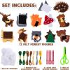 ArtCreativity Kids Woodland Animal Felt Sewing Kit, Stuffed Animal Sewing Craft Kit with 12 Characters, 6 Child-Friendly Needles, 7 Thread Bundles, 1 Bag of Stuffing & Scissors, Kids Sewing Kit 4-12