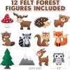 ArtCreativity Kids Woodland Animal Felt Sewing Kit, Stuffed Animal Sewing Craft Kit with 12 Characters, 6 Child-Friendly Needles, 7 Thread Bundles, 1 Bag of Stuffing & Scissors, Kids Sewing Kit 4-12