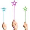 ArtCreativity Metallic Star Princess Magic Wand for Kids – Pack of 12 – Fairy Wand in 3 Vibrant Colors, Princess Party Birthday Favors, Costume Accessories for Boys and Girls, 14 Inch