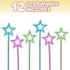 ArtCreativity Metallic Star Princess Magic Wand for Kids – Pack of 12 – Fairy Wand in 3 Vibrant Colors, Princess Party Birthday Favors, Costume Accessories for Boys and Girls, 14 Inch