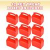 ArtCreativity Red Treat Boxes for Candy, Cookies and Party Favors – Pack of 12 Christmas Cookie Boxes, Cute Cardboard Boxes with Handles for Wedding Candy, Birthday Favors, Holiday Goodies