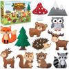 ArtCreativity Kids Woodland Animal Felt Sewing Kit, Stuffed Animal Sewing Craft Kit with 12 Characters, 6 Child-Friendly Needles, 7 Thread Bundles, 1 Bag of Stuffing & Scissors, Kids Sewing Kit 4-12