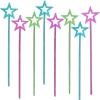 ArtCreativity Metallic Star Princess Magic Wand for Kids – Pack of 12 – Fairy Wand in 3 Vibrant Colors, Princess Party Birthday Favors, Costume Accessories for Boys and Girls, 14 Inch