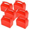 ArtCreativity Red Treat Boxes for Candy, Cookies and Party Favors – Pack of 12 Christmas Cookie Boxes, Cute Cardboard Boxes with Handles for Wedding Candy, Birthday Favors, Holiday Goodies