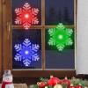 ArtCreativity Snowflakes Christmas Window Lights Decorations, Set of 3 Suction Cup Christmas Window Decor That Light Up in Green, Blue, Purple & Red for Holiday Indoor Outdoor Wall Door Decorations