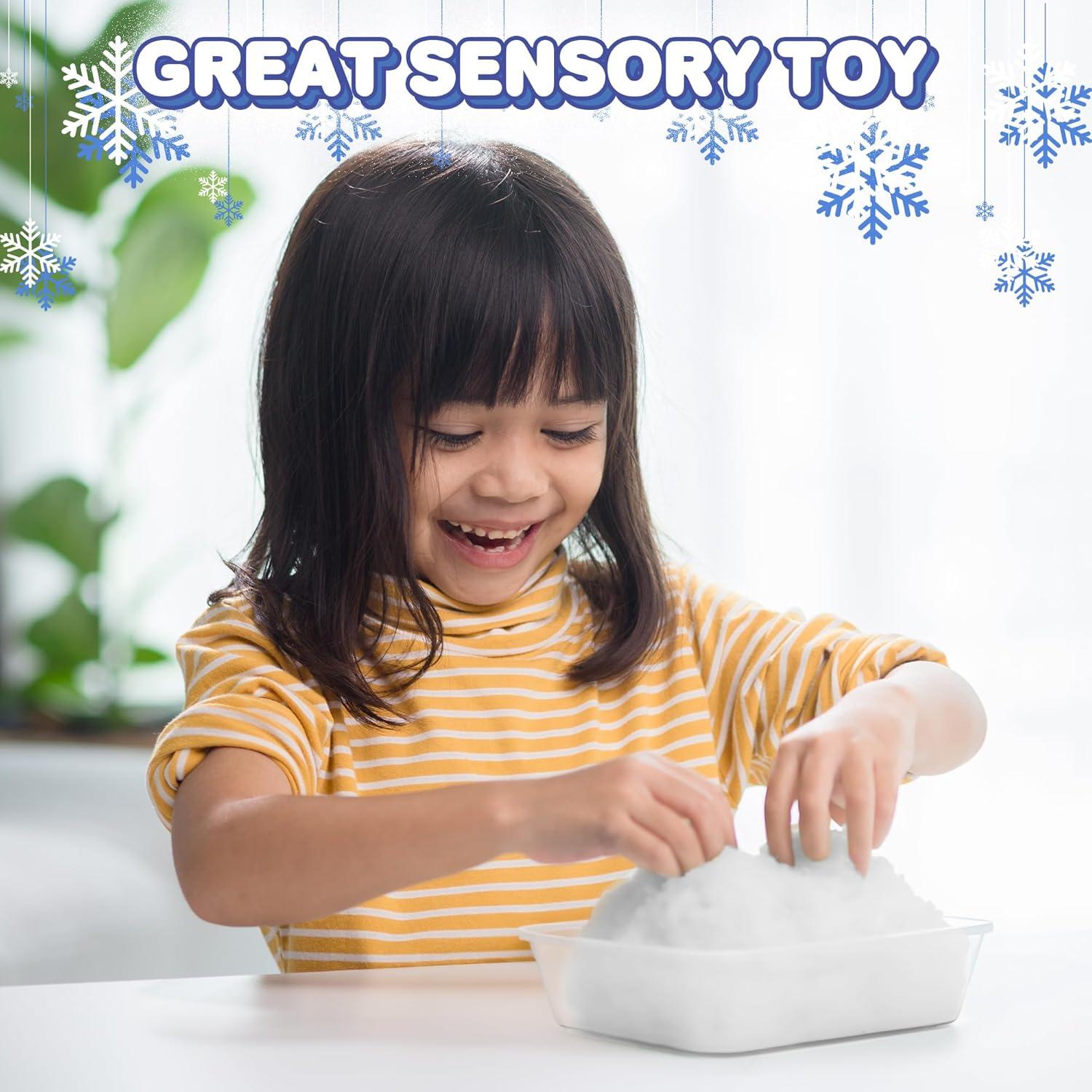 imageArtCreativity Instant Snow Powder Makes 4 Gallons of Fake Snow MultiUse Artificial Instant Snow Mix for Sensory Slime and Kids Holiday Activities