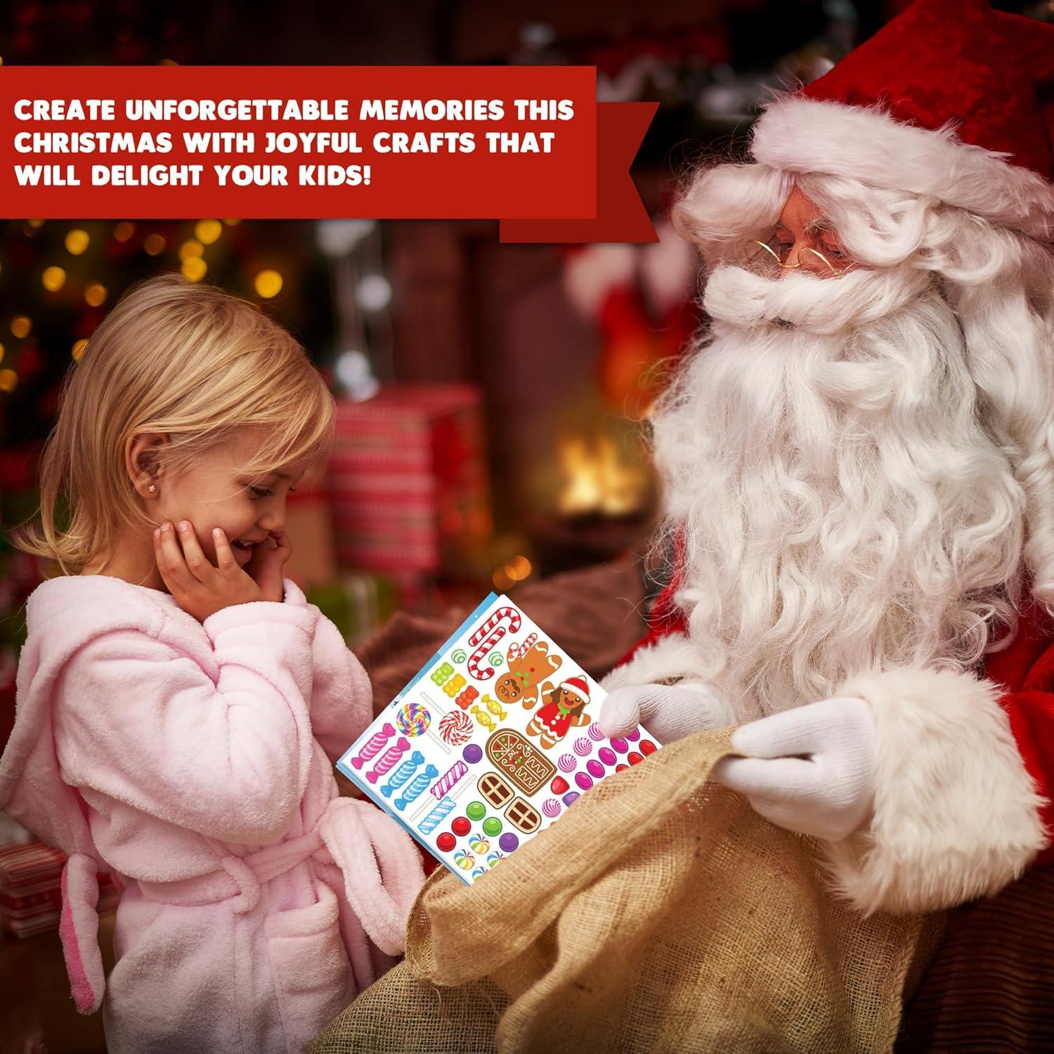 imageArtcreativity Gingerbread House Craft for Kids Gingerbread House Sticker Scene with 13 Background Sheets and 13 Sticker Sheets 1040 Patterns Fun Kids Christmas Activities Ages 39