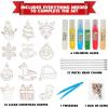 ArtCreativity DIY Christmas Ornament Painting Craft – 31 Pieces Christmas Ornament Kit – Kids Ornament Painting Kit Includes 12 Transparent Ornaments, 6 Colorful Glues, 12 Keychains, Gems, Tweezers