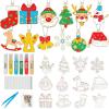ArtCreativity DIY Christmas Ornament Painting Craft – 31 Pieces Christmas Ornament Kit – Kids Ornament Painting Kit Includes 12 Transparent Ornaments, 6 Colorful Glues, 12 Keychains, Gems, Tweezers