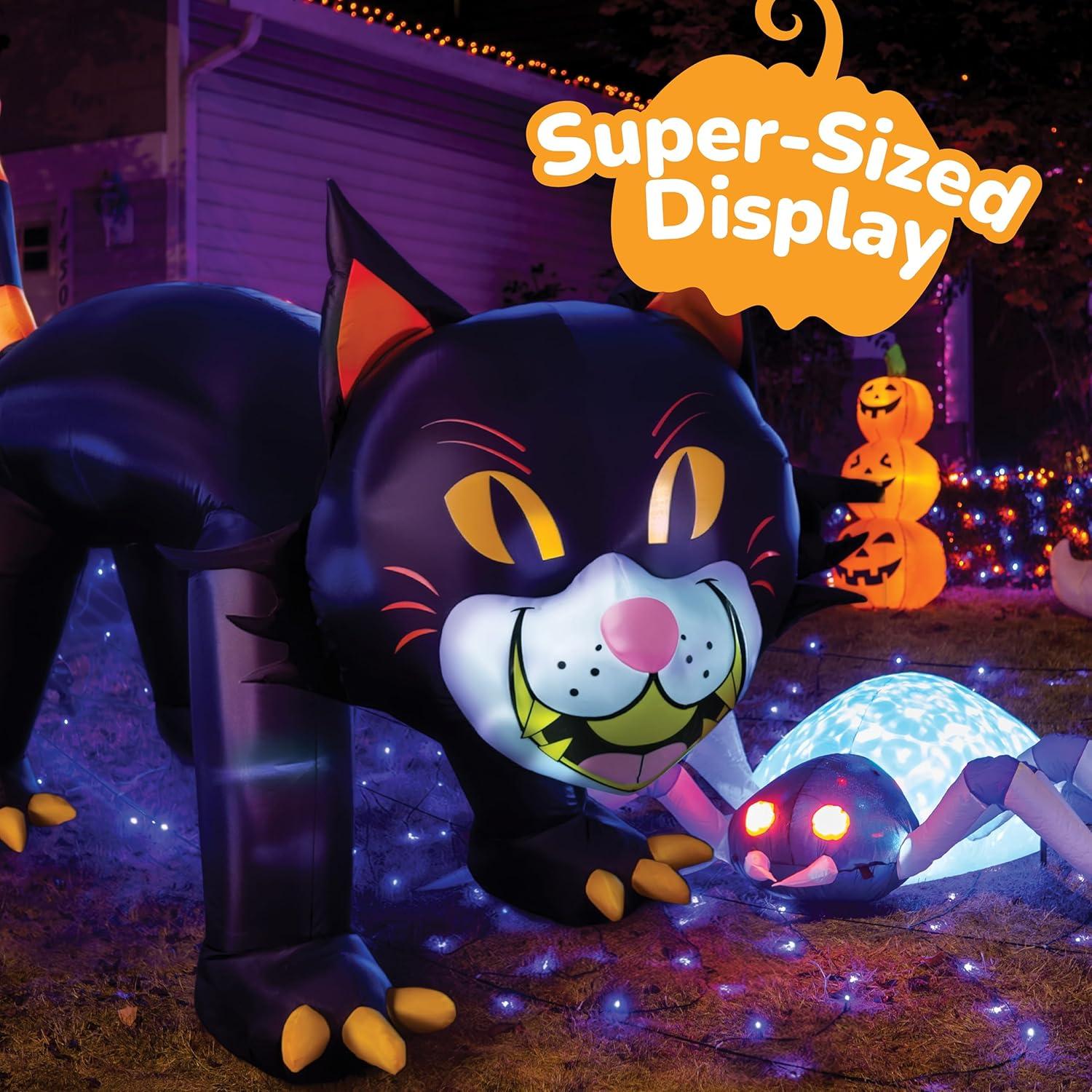imageArtCreativity 6 FT Inflatable Black Cat Halloween Decor with Lights Large Halloween Inflatable Outdoor Decoration Automatic Blower for Easy Inflation Halloween Yard Decorations
