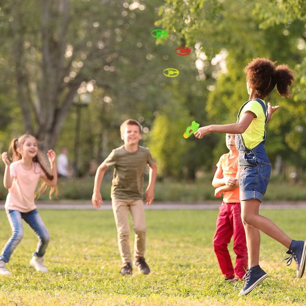 imageArtCreativity Flying Disc Launcher Toy Set of 6 Disk Shooter for Kids Includes 1 Flying Saucer Gun and 3 Spinning Disks Super Fun Cat Toys Outdoor Toys for Kids Great Birthday Party Favor