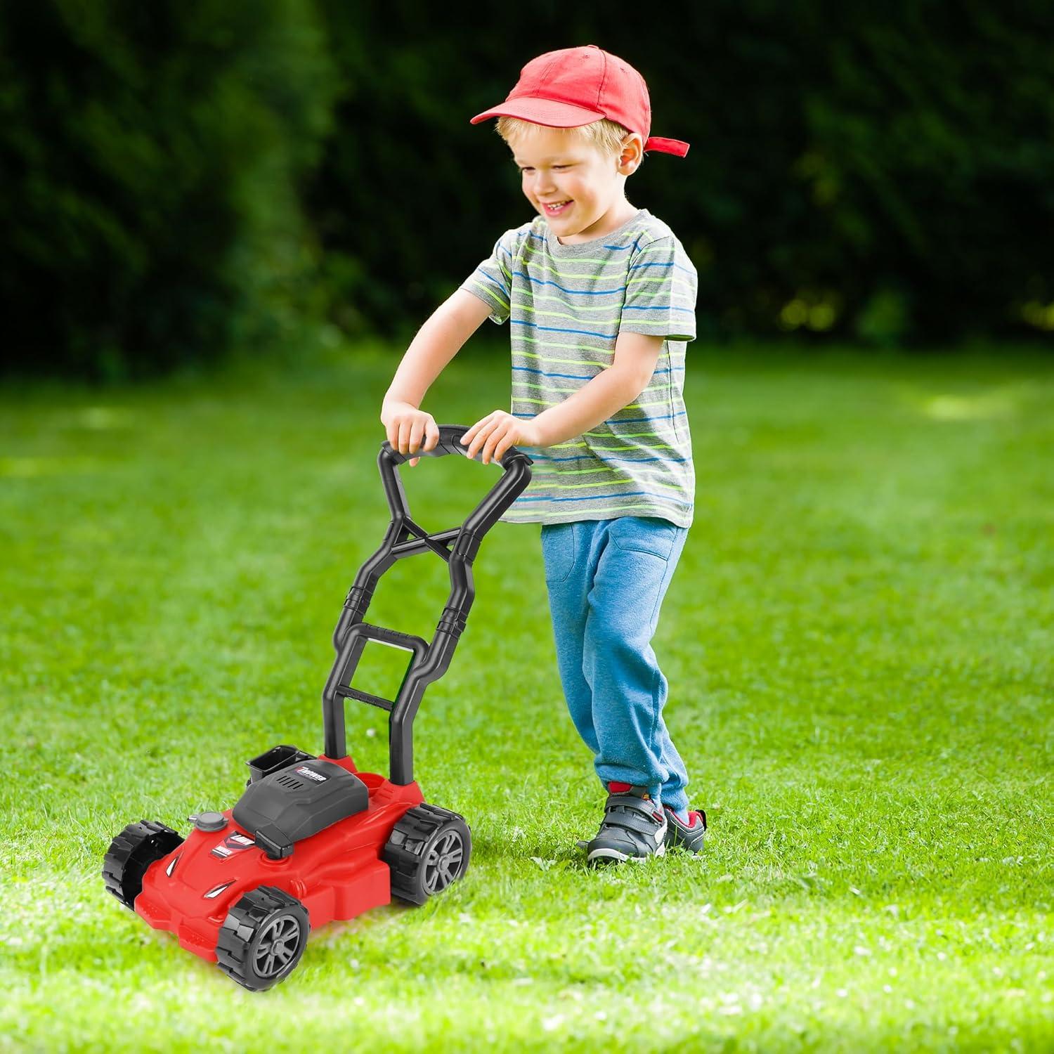 imageArtCreativity Kids Lawn Mower Toy 21 Inches Tall Gardening Lawn Mower for Kids with Startup Sound and Wheels with Realistic MotorLike Sound Play Outdoor Push for Boys and Girls 345678