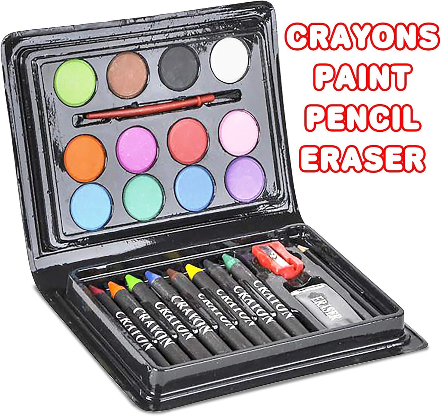 imageArtCreativity Mini Art Sets for Kids Pack of 1223Piece Kits with Watercolors Crayons Paint Brush ampamp More Fun Art Supplies Paint Party Favors for Girls and Boys Goody Bag Fillers Carnival Prize