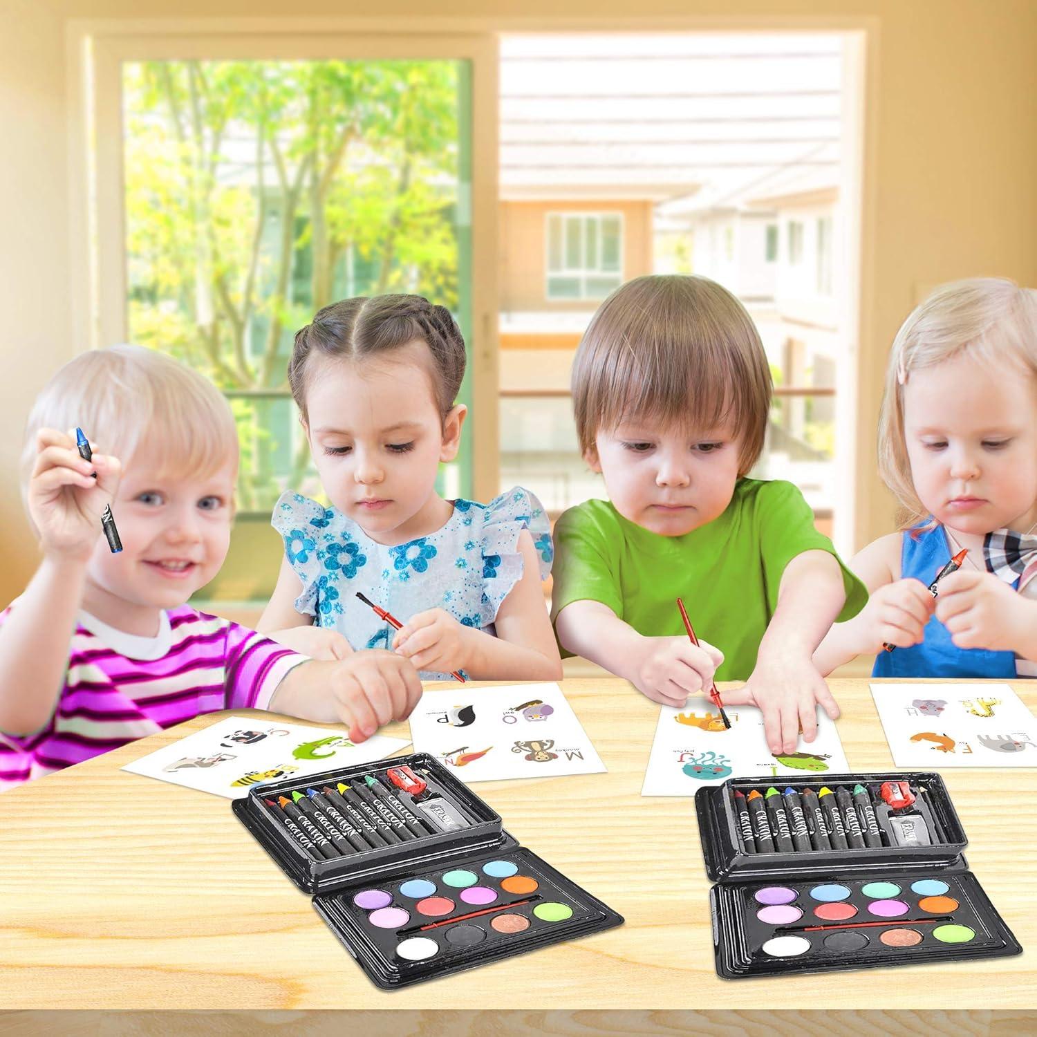 imageArtCreativity Mini Art Sets for Kids Pack of 1223Piece Kits with Watercolors Crayons Paint Brush ampamp More Fun Art Supplies Paint Party Favors for Girls and Boys Goody Bag Fillers Carnival Prize