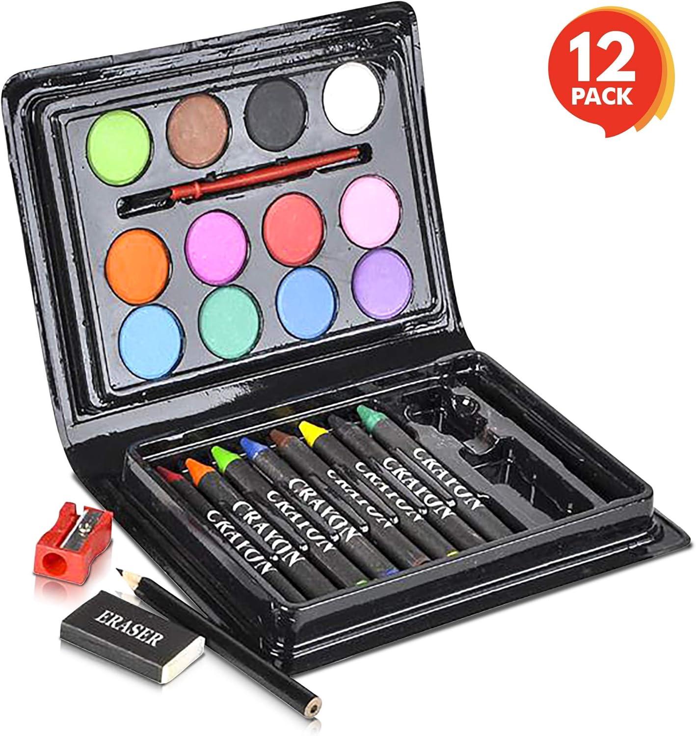imageArtCreativity Mini Art Sets for Kids Pack of 1223Piece Kits with Watercolors Crayons Paint Brush ampamp More Fun Art Supplies Paint Party Favors for Girls and Boys Goody Bag Fillers Carnival Prize