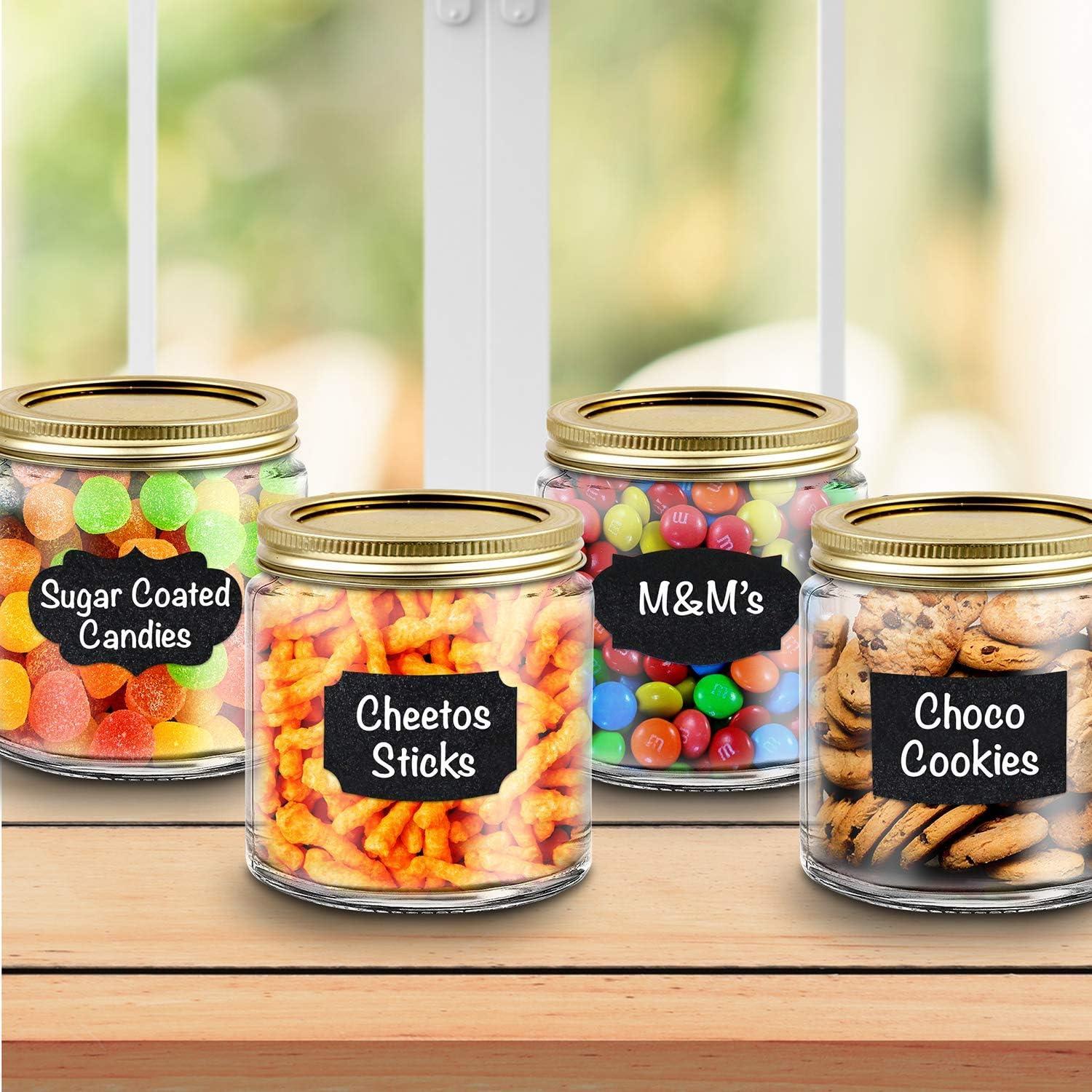 imageArtCreativity Pack of 120 Chalkboard Labels for Buckets with a Liquid Chalk Marker Waterproof and Erasable Stickers in Assorted Designs Reusable Chalk Board Labels for Jars and Art ampamp Craft Supplies