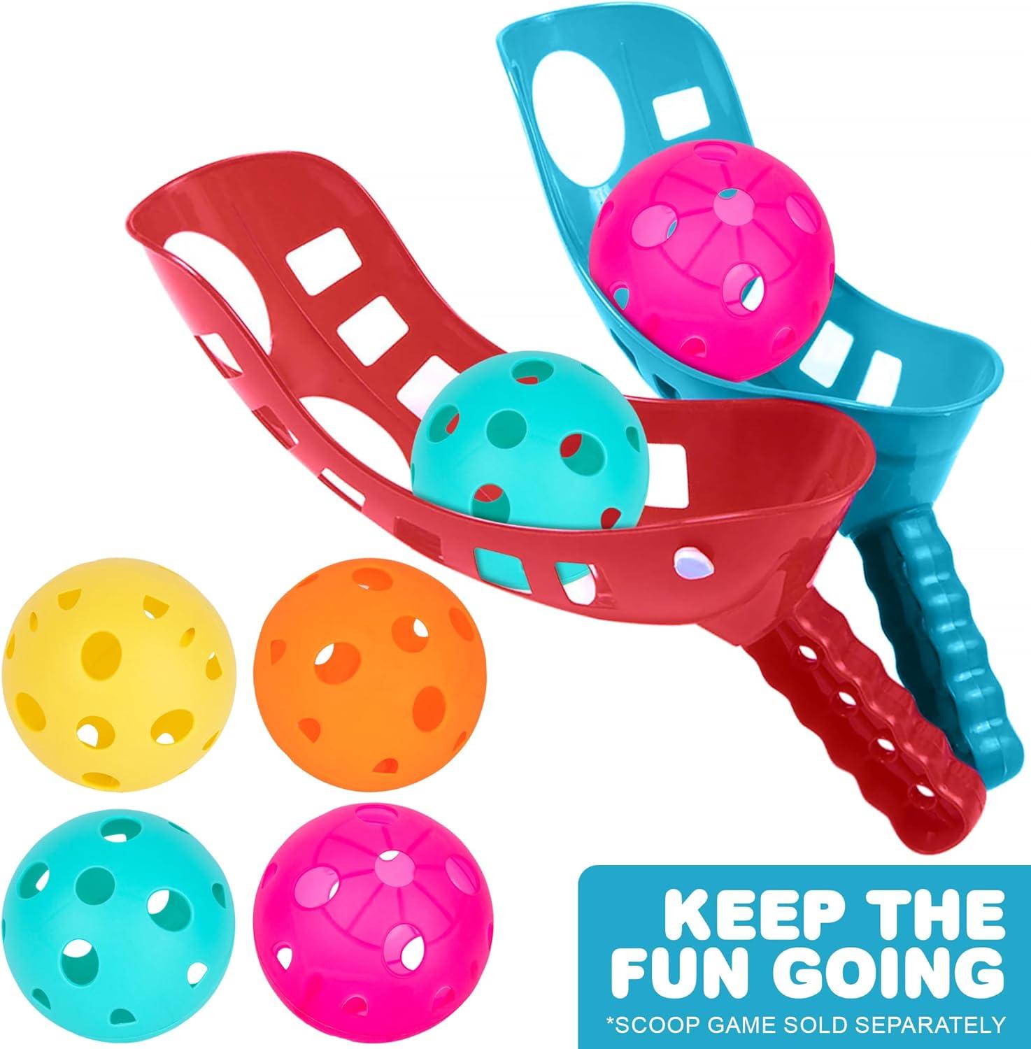 imageArtCreativity Plastic Replacement Balls for Scoop Game Set of 12 Lightweight Airflow Balls in 4 Bright Colors Durable Outdoor Play Accessories for Kids ampamp Adults Great for Backyard ampamp Beach FunBalls