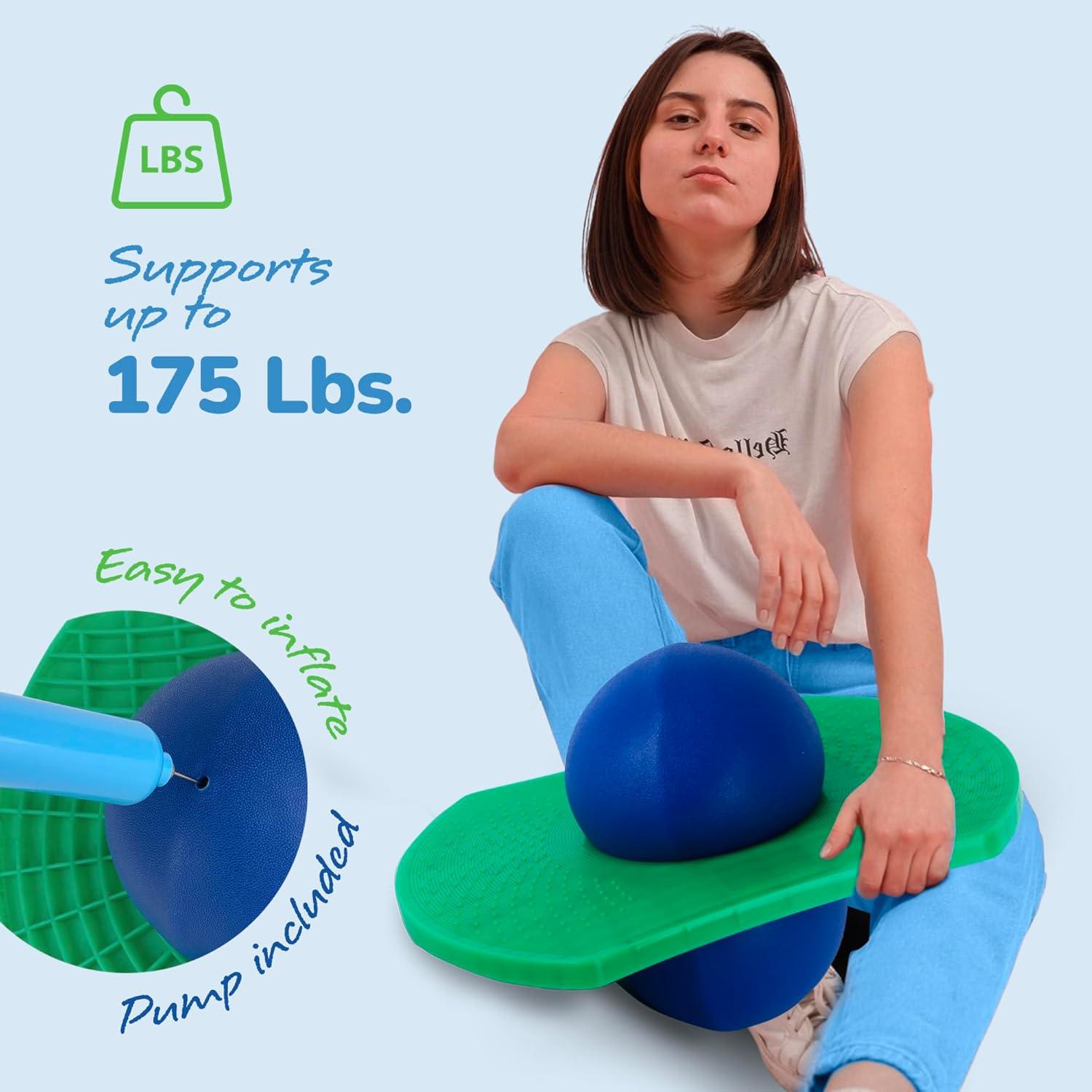 imageArtCreativity Pogo Ball for Kids Up to 175 lb Inflatable Balance Bounce Board with Pump and Durable Textured Jumping Board Pogo Ball Toy Pogo Jumper Outdoor Birthday Gifts for Boys and Girls