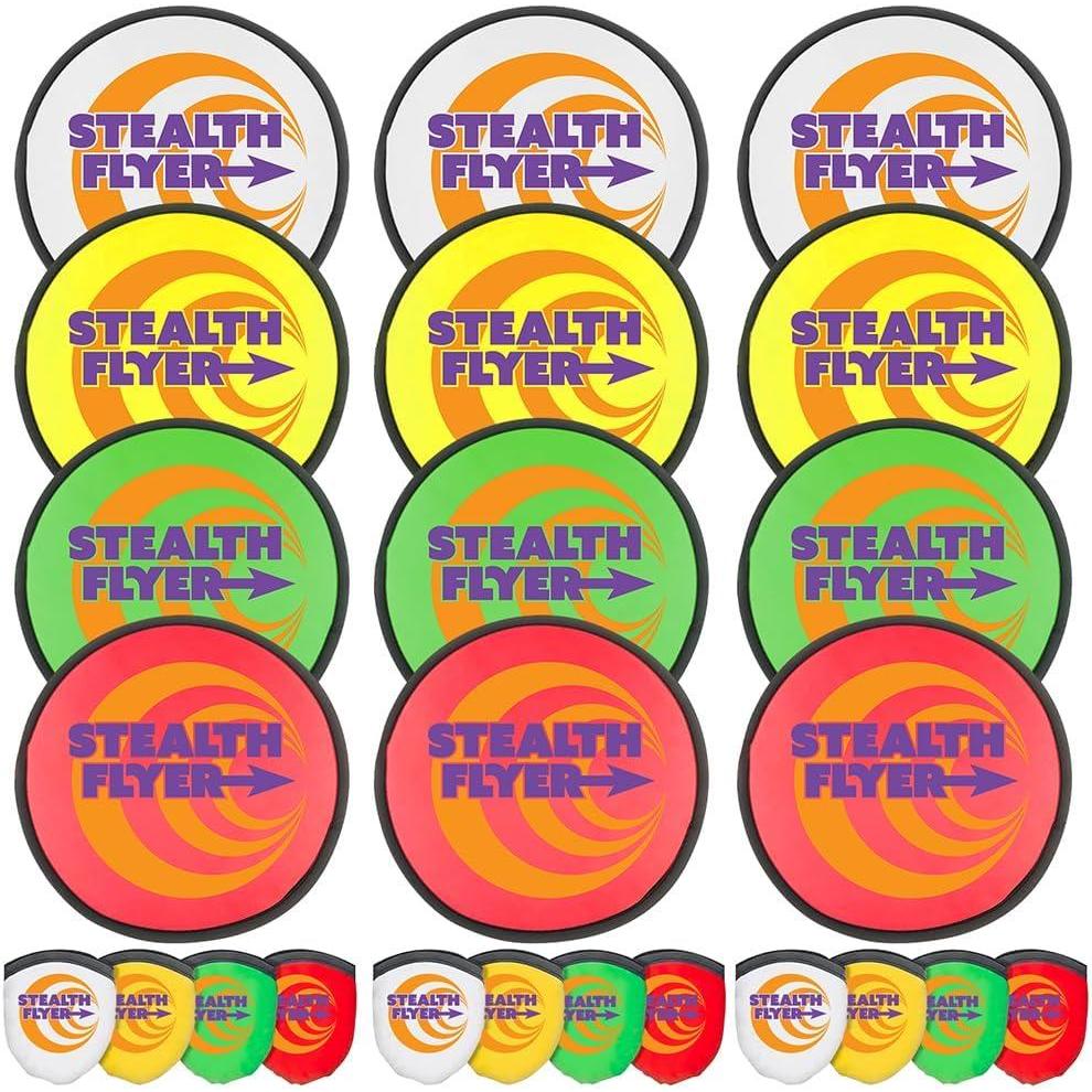 imageArtCreativity Folding Pocket Frisbee Set 12 Pack Foldable Frisbees for Kids and Adults Summer Vacation Essentials Summer Outdoor Toys for Kids Fun Birthday Party Favors for Boys and Girls