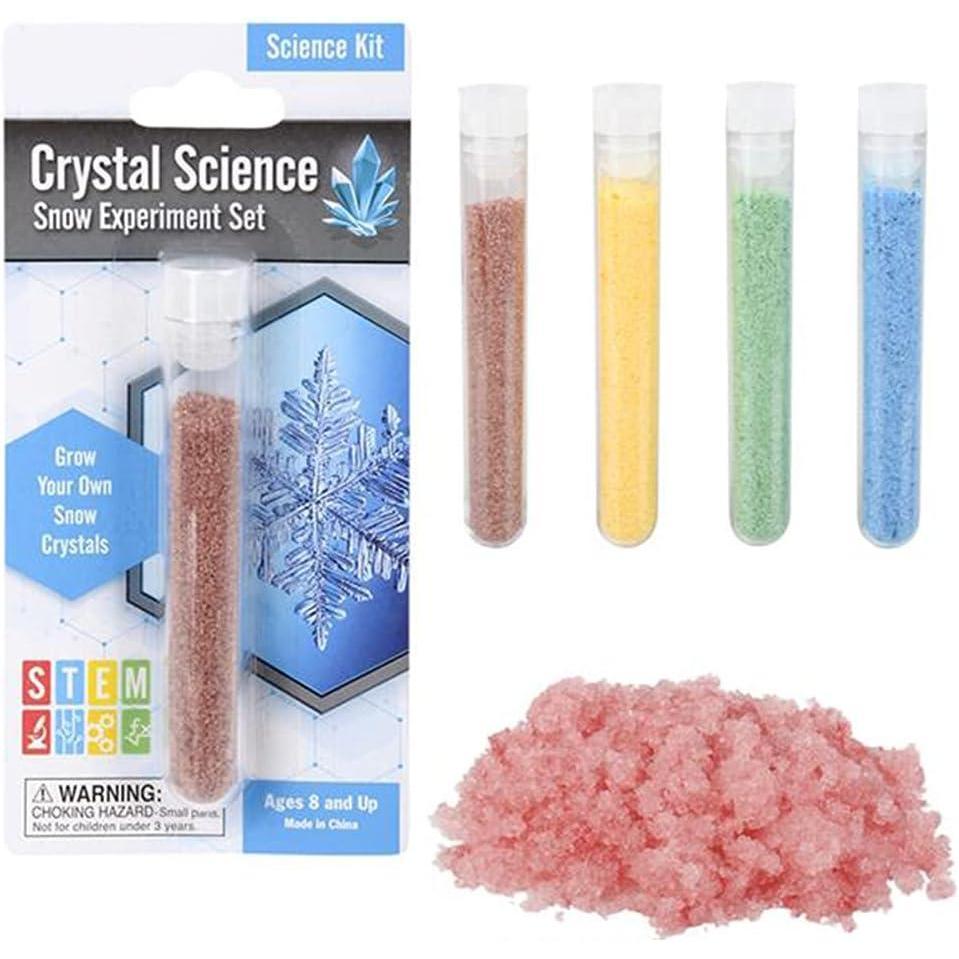 imageArtCreativity Growing Snow Crystal Test Tubes Set of 4 Science Kit for Kids Snow Experiment Set Educational STEM Toys for Boys and Girls Unique Birthday Party Favors for Children