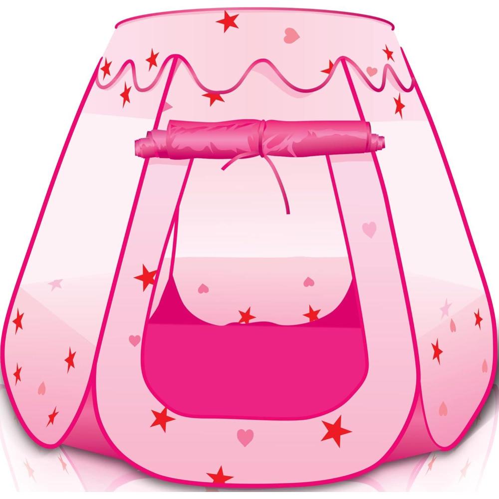 imageArtCreativity Pop Up Princess Tent Kids Playhouse Tent with a Carry Bag Foldable Pink Princess Ball Pit for Girls 12 34 Year Old Birthday Indoor ampamp Outdoor Play House for Kids