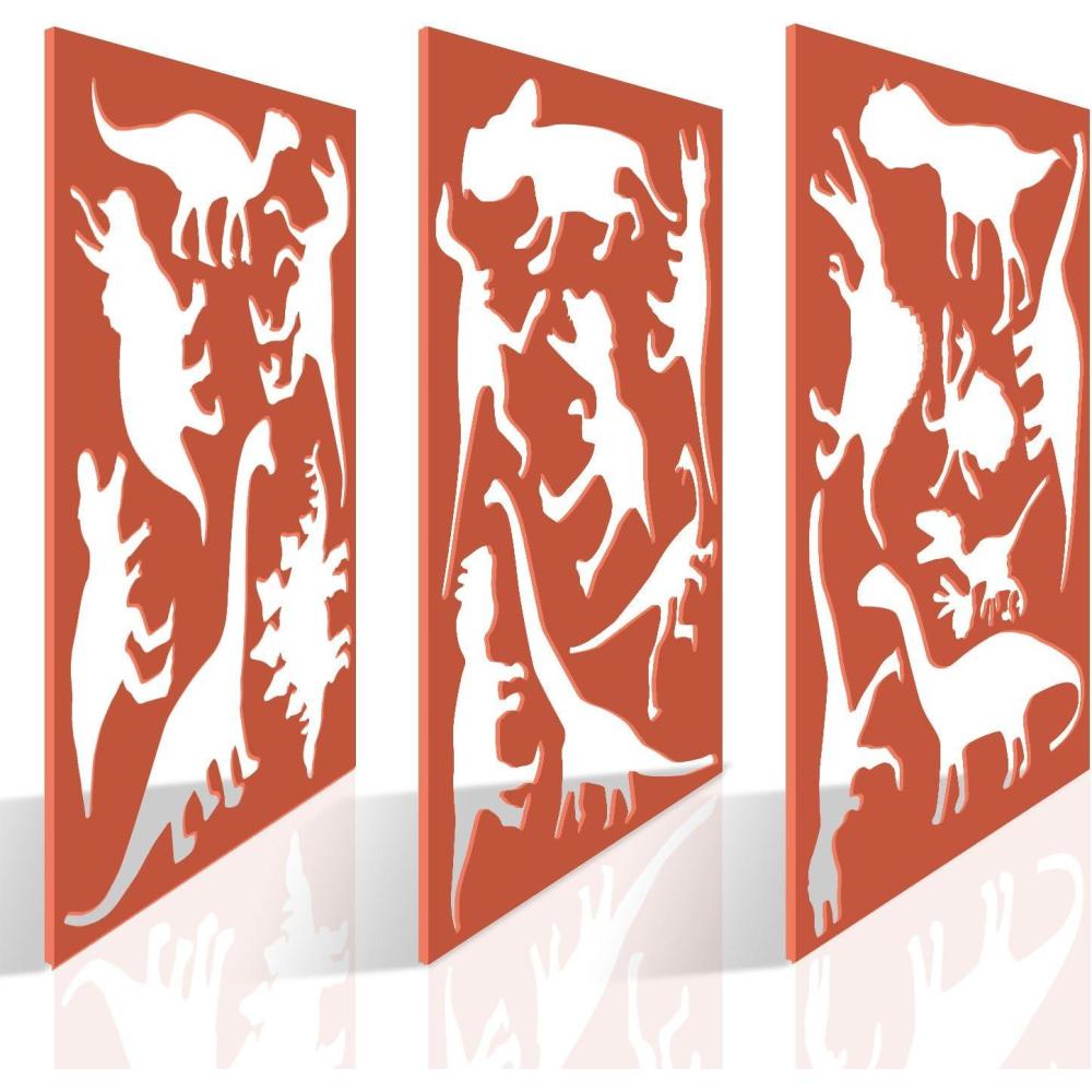 imageKarty Large Dinosaur Stencils for Kids Extra Thick Includes 20 Large Dinosaur Shapes with Pictures and Fun Facts About Each Dinosaur Durable Animal Stencils Great for Arts ampamp Crafts