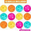 ArtCreativity Plastic Replacement Balls for Scoop Game – Set of 12 Lightweight Airflow Balls in 4 Bright Colors – Durable Outdoor Play Accessories for Kids & Adults – Great for Backyard & Beach Fun(Balls)