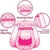 ArtCreativity Pop Up Princess Tent, Kids Playhouse Tent with a Carry Bag, Foldable Pink Princess Ball Pit for Girls 1,2 3,4 Year Old Birthday, Indoor & Outdoor Play House for Kids