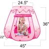 ArtCreativity Pop Up Princess Tent, Kids Playhouse Tent with a Carry Bag, Foldable Pink Princess Ball Pit for Girls 1,2 3,4 Year Old Birthday, Indoor & Outdoor Play House for Kids