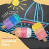 ArtCreativity Popsicle Chalk – Set of 3 – Popsicle Shaped Sidewalk Chalks – Washable Chalk for Kids Outdoor Painting Activities – Non-Toxic Colorful Chalkboard Chalk – Classroom Prize Art Supply Set