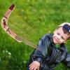 ArtCreativity Wooden Boomerang, Set of 2, Classic Returning Boomerang for Kids with Colorful Artwork, Boomerangs for Adults Fun Outdoor Toys for Camping, Backyard, Picnic – Colors May Vary
