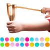 ArtCreativity Wooden Slingshot with 20 Balls – Wood Slingshot for Kids – Shoots Balls Over 20 Feet – Soft Balls for Safe Play – Wooden Catapult Outdoor Toys for Kids – Strong Sling Shot Kit(Cotton)