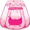 ArtCreativity Pop Up Princess Tent, Kids Playhouse Tent with a Carry Bag, Foldable Pink Princess Ball Pit for Girls 1,2 3,4 Year Old Birthday, Indoor & Outdoor Play House for Kids
