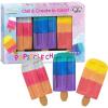 ArtCreativity Popsicle Chalk – Set of 3 – Popsicle Shaped Sidewalk Chalks – Washable Chalk for Kids Outdoor Painting Activities – Non-Toxic Colorful Chalkboard Chalk – Classroom Prize Art Supply Set