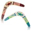 ArtCreativity Wooden Boomerang, Set of 2, Classic Returning Boomerang for Kids with Colorful Artwork, Boomerangs for Adults Fun Outdoor Toys for Camping, Backyard, Picnic – Colors May Vary