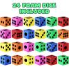 ArtCreativity Colored Foam Dice Set – Pack of 24-1.5 Inches Big – Colorful Dice Set – Six Assorted Colors – Fun Playing Classroom Games – Great Gift for Kids(24 Pack)
