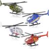 ArtCreativity Diecast Helicopter Toy – Pack of 4 – Police, Fire Engine, EMS, and Military Diecast Toy Choppers with Spinning Propellers, Birthday Party Favors for Boys and Girls