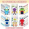ArtCreativity Make Your Own Robot Character Sticker Assortment, Set of 24 Sheets, Unique Arts ‘n Crafts Activity Supplies Kit for Kids, Sticker Prize, Fun Birthday Party Favor, Goodie Bag Filler