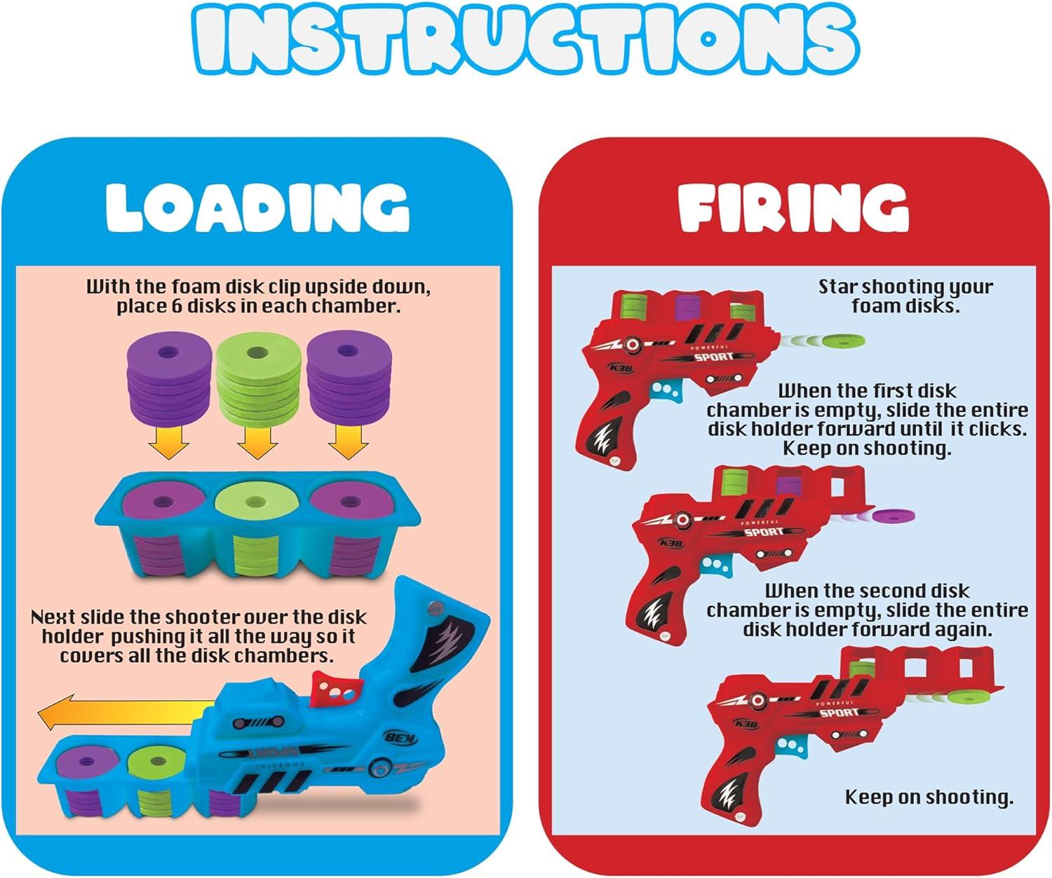 imageArtCreativity 2 Pack Foam Disc Shooter Disc Guns with 36 Flying Discs Fun Toy Gun Foam Blasters for Kids Outdoor Games Summer Activities and Party Favors for Ages 812