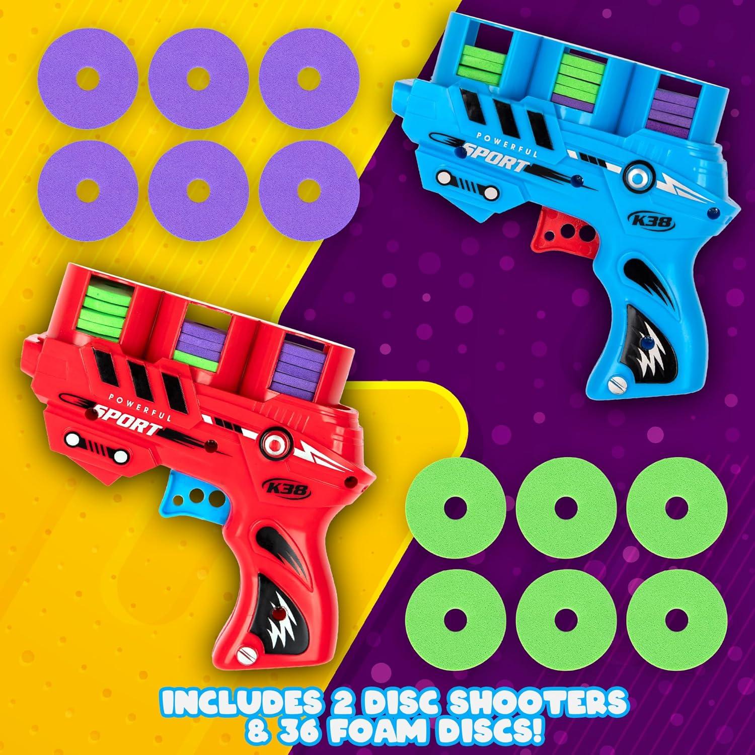 imageArtCreativity 2 Pack Foam Disc Shooter Disc Guns with 36 Flying Discs Fun Toy Gun Foam Blasters for Kids Outdoor Games Summer Activities and Party Favors for Ages 812