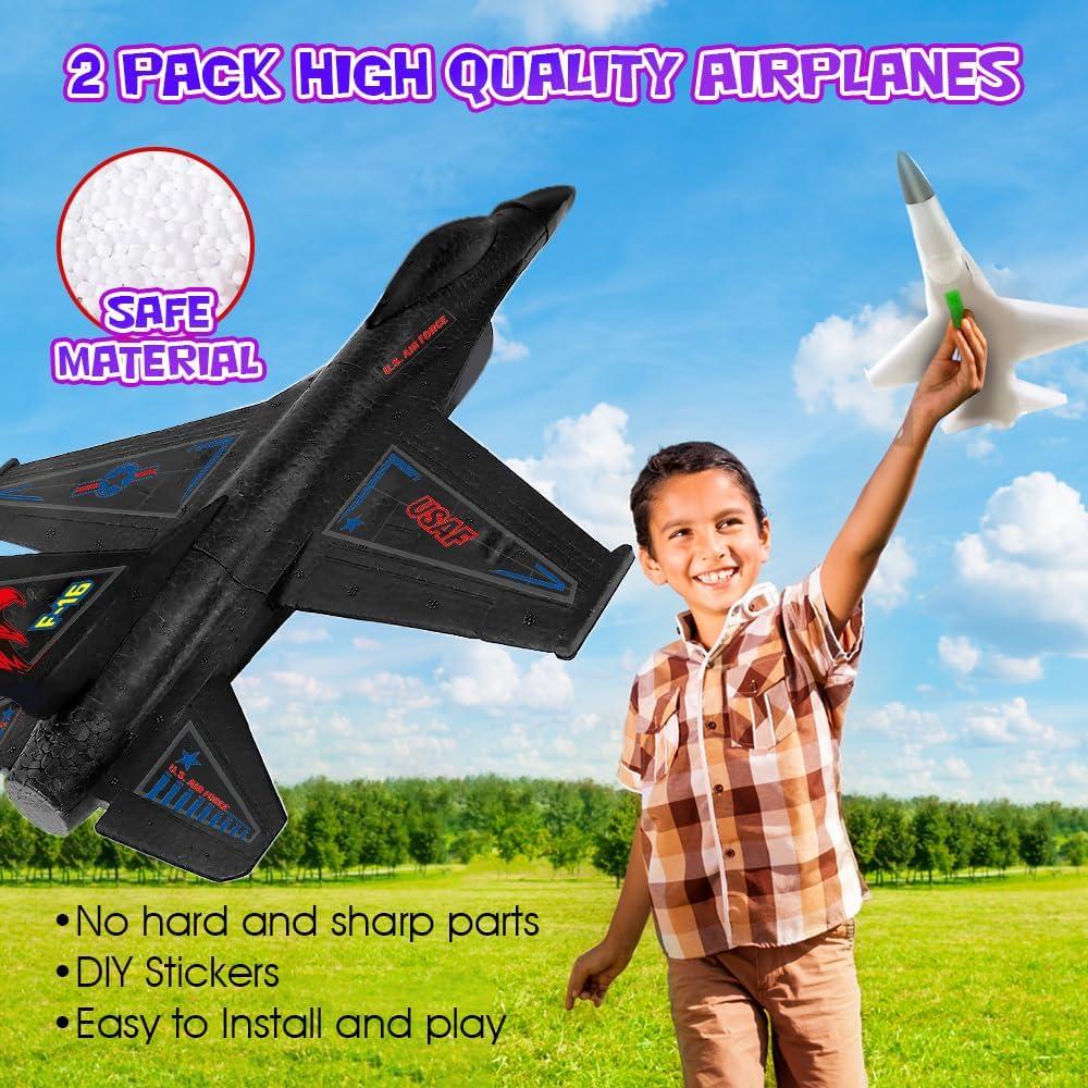 imageArtCreativity Airplane Launcher Toy Set 2 F16 Fighting Jets and 1 Airplane Gun Plane Gun for Kids Toys for High Flying Fun Backyard Outdoor Toys for Kids Ages 3 4 5 6 7 8 9