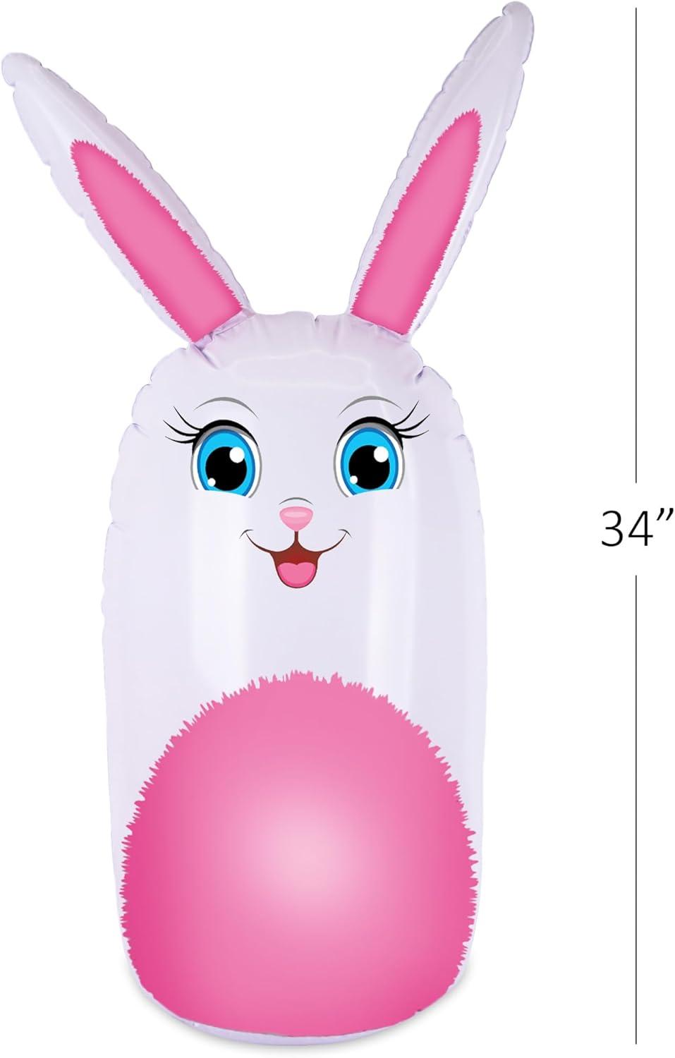 imageArtCreativity Bunny Inflatable Ring Toss Game Carnival Games for Kids with Inflatable Bunny and 6 Rings Weighted Bottom to Keep The Rabbit Upright Family Outdoor Games for Kids and Adults