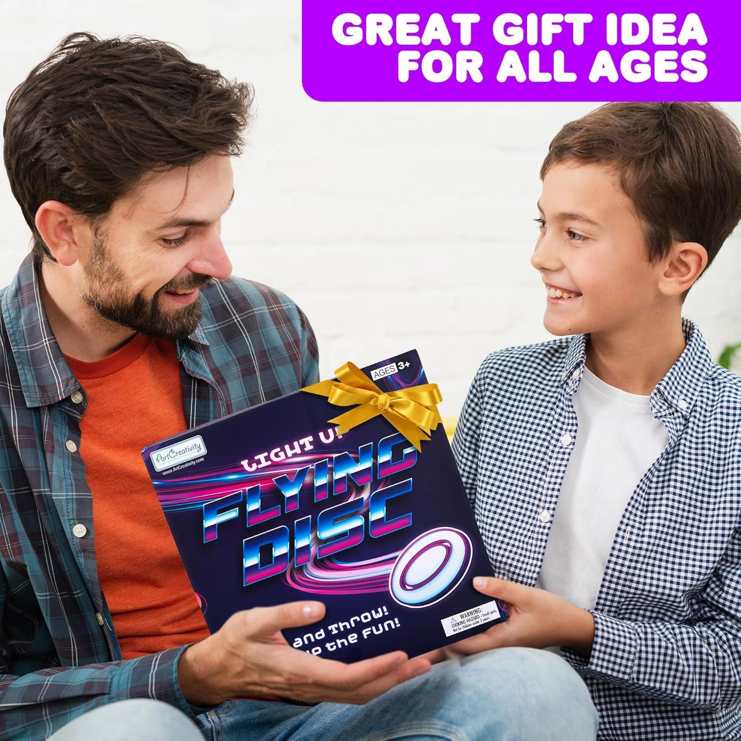 imageArtCreativity LED Light Up Flying Disc 109inch Glow in The Dark Flying Disc for Night Games Durable Outdoor Game for Kids ampamp Adults Yard Beach Camping Fun Gift